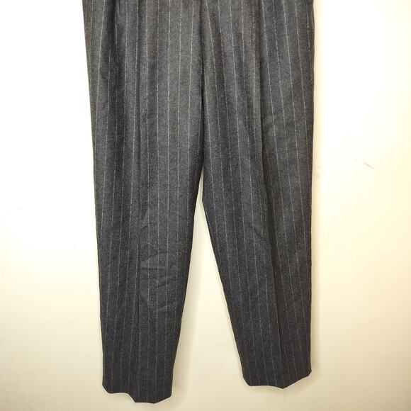 Zanella Wool Dress Pants Pinstripe Made In Italy Pleated Trousers - Picture 5 of 13